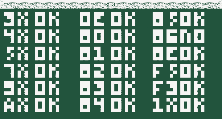 Fenêtre de l'émulateur CHIP-8 qui exécute un programme de test